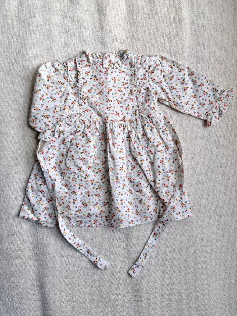 La Coqueta Floral Dress 3Y | Ruffle Collar Long Sleeve Cotton Dress
